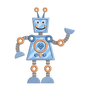Robot Machine Embroidery Applique Design, Cute Robot Applique, Boy's Embroidery, Robot design, Instant Download, 3 Sizes, No: FA512-5