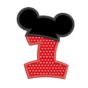 1st Birthday Embroidery Design, 1st Birthday Applique, Mouse Ears Birthday, Machine Embroidery, 4x4, 5x7, 6x10, INSTANT DOWNLOAD, FA510-24