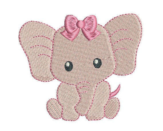 Mini Elephant En Motif De Broderie Machine Bebe Fille Etsy