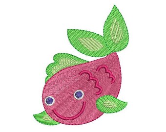 Mini Fish Machine Embroidery Design, Fill Stitch, Sea Life Embroidery, Cute Fish, Mini Fish Design, 2 Sizes, Instant Download, No: F501-3