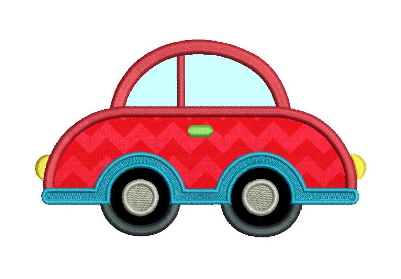 Motor Car Applique Embroidery Design, Motor Vehicle Machine Embroidery, Boys Embroidery, 4x4, 5x7, 6x10, Instant Download, No: SA559-5 image 1