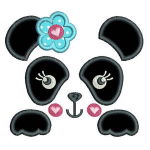 Cute Panda Applique Machine Embroidery Design, Panda Face Applique Embroidery, Baby Panda Applique, Instant Download, 3 Sizes, No: FA505-1