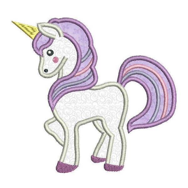 Unicorn Machine Embroidery Applique Design, Unicorn Machine Embroidery, 4x4, 5x7, 6x10, Girl's Embroidery, Instant Download, No: FA539-15