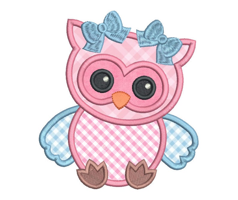 Baby owl applique embroidery design cute baby owl machine  etsy