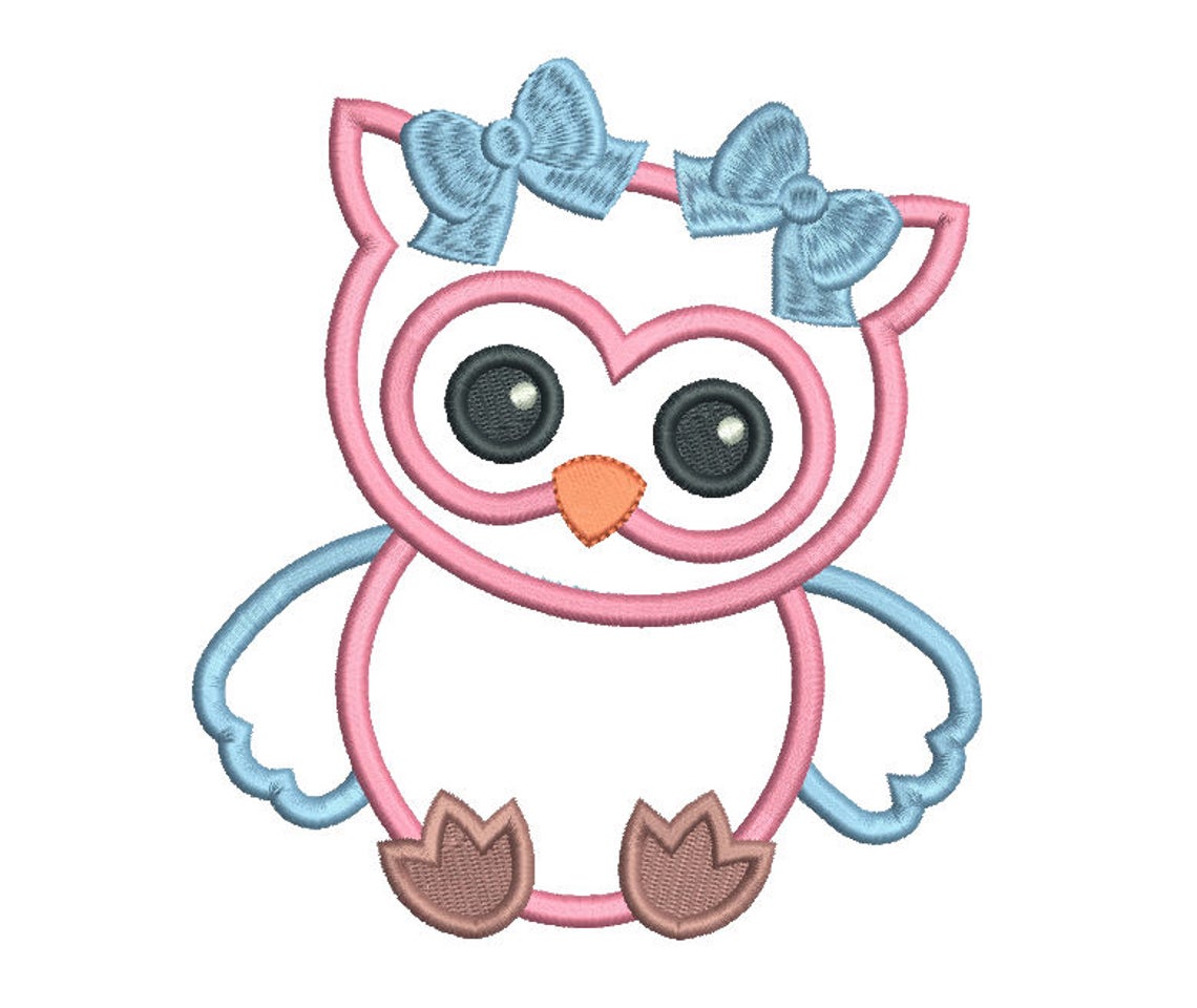 Baby Owl Applique Embroidery Design Cute Baby Owl Machine - Etsy