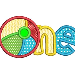 Ballon de plage Applique Machine Embroidery Design, 1er anniversaire Applique broderie, ballon de plage broderie, téléchargement immédiat, No : FA510-16