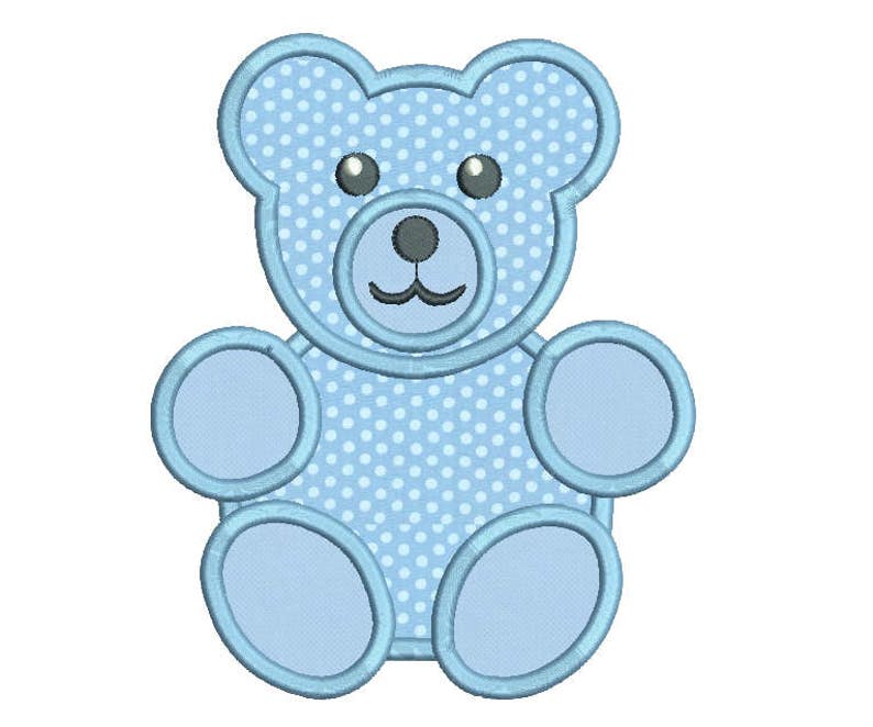 Teddy Bear Applique Embroidery Design Teddy Machine Etsy