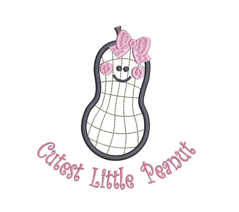 Baby Embroidery Applique Design Peanut Applique Little Etsy