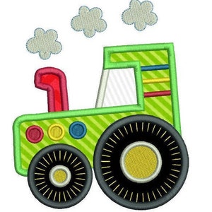 Cute Tractor Applique Machine Embroidery Design, Toy Tractor, Farm Vehicle, Boy's Embroidery, 4x4, 5x7, 6x10, Instant Download, No: FA559-1