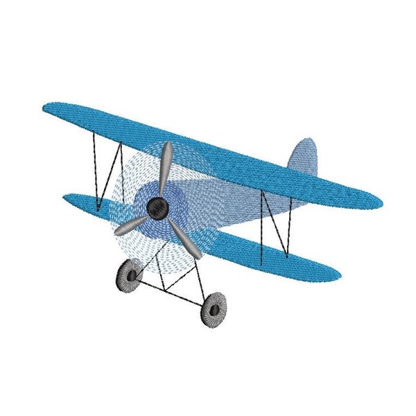 Aeroplane Embroidery Design, Bi-Plane, Fill Stitch Aeroplane, Plane Design, Biplane, Toy Plane, Machine Embroidery, Instant Download, F540-1