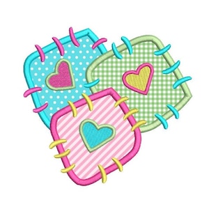 Patches Machine Embroidery Applique Design, 3 Patches Machine Embroidery, Cute Little Patches, 4x4, 5x7, 6x10, Instant Download, FA539-19