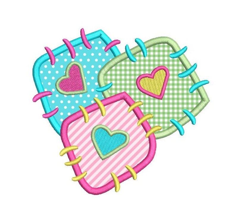 Patches Machine Embroidery Applique Design 3 Patches Machine Etsy