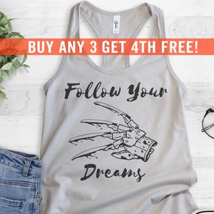 Follow Your Dreams Tank Top, Racerback Tank Top, Funny Halloween Tank Top, Horror Movie Tank Top