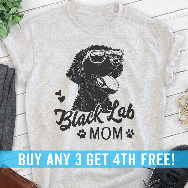 Black Lab Mom T-shirt, Unisex Women's Shirt, Labrador Retriever, Black Lab Owner, Best Dog Mom Gift