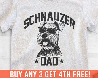 Schnauzer Dad, Unisex Men's Shirt, Mini Schnauzer, Schnauzer Owner, Funny Dog Dad Gift