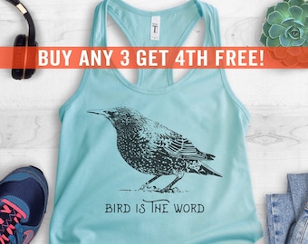 Bird Is The Word Tank Top, Racerback Tank Top, Funny Animal Tank Top, Cute Animal Lover Tank Top