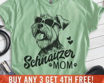 Schnauzer Mom, Unisex Women's Shirt, Mini Schnauzer, Schnauzer Owner, Funny Dog Mom Gift