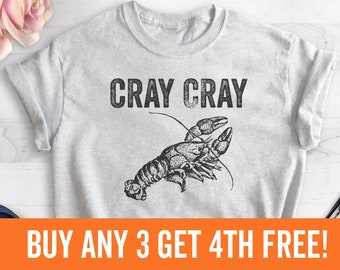 Camisa Cray Cray, camisa unisex para damas, camisa de cangrejo de río, camisa de pesca, camiseta gráfica de animales, camisa de pescado divertida