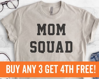 Mom Squad T-shirt, Ladies Unisex Crewneck Shirt, Mother's Day T-shirt, Gift for Mom, Unisex, Short & Long Sleeve T-shirt