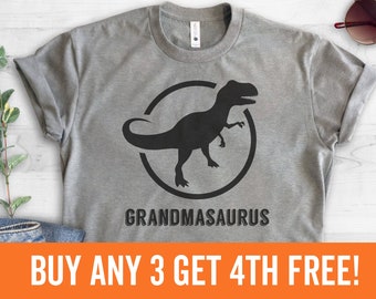 Grandmasaurus T-shirt,  Ladies Unisex Crewneck Shirt, Awesome Mom T-shirt, Gift For Mom, Gift For Grandmother, Short & Long Sleeve T-shirt