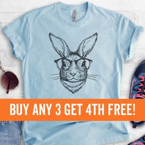 Hipster Rabbit Shirt, Unisex Shirt, Easter Shirt, Hipster Rabbit Shirt, Easter Bunny Shirt