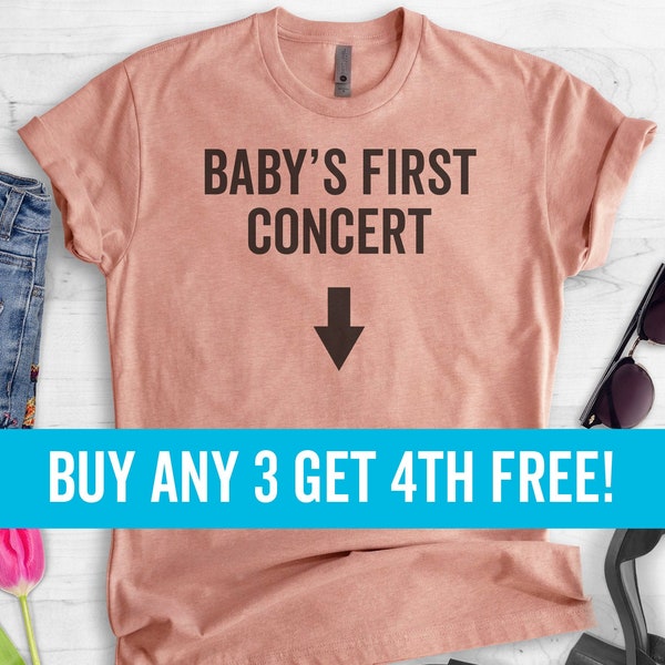 Baby's First Concert T-shirt, Unisex T-shirt, Pregnant Shirt, Concert Shirt, Pregnancy Shirt, Baby Concert Shirt