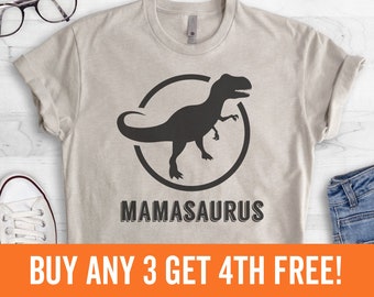 Mamasaurus T-shirt,  Ladies Unisex Crewneck Shirt, Awesome Mom T-shirt, Gift For Mom, Short & Long Sleeve T-shirt