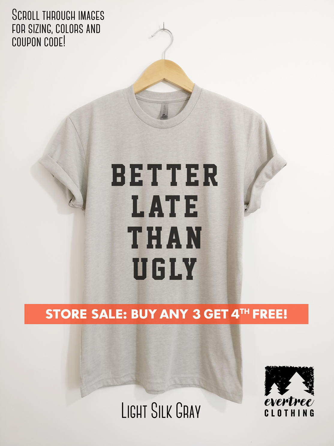 Better Late Than Ugly T-shirt Ladies Unisex Crewneck Shirt | Etsy
