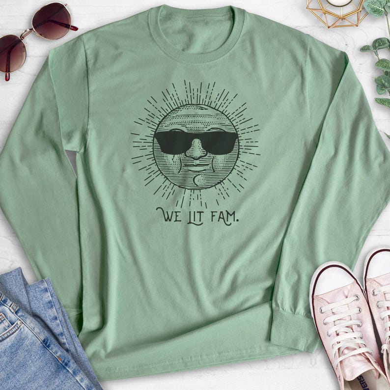 We Lit Fam Sweatshirt, Hoodie, Long Sleeve Shirt, Unisex Sizing, Sun Sweatshirt, Sunshine Hoodie, Fam Sweatshirt, Funny Graphic Hoodie image 9