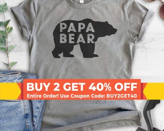 Papa Bear T-shirt, Men's Crewneck Shirt, Papa Bear Shirt, Cool Dad Shirt, Gift For Dad, Father's Day Gift, Short & Long Sleeve T-shirt