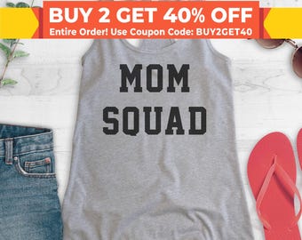 Mom Squad Tank Top, Ladies Workout, Yoga Tank Top, Gym Tank, Gift For Mom