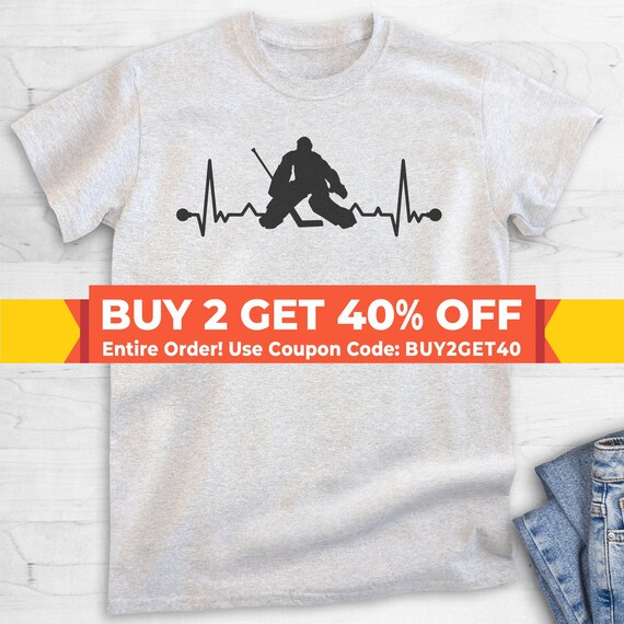 Hockey Goalie Heartbeat, Unisex Women's Men's Shirt, Love Hockey Goalie Goaltender Lover Player Coach Gift