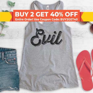 Evil Tank Top, Racerback Tank Top, Cute Evil Tank Top, Sassy Tank Top, Devilish Tank Top