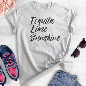 Camiseta unisex Tequila Lime Sunshine, camiseta Tequila, camiseta Sunshine, camiseta de playa, camiseta de vacaciones, camiseta de viaje imagen 3