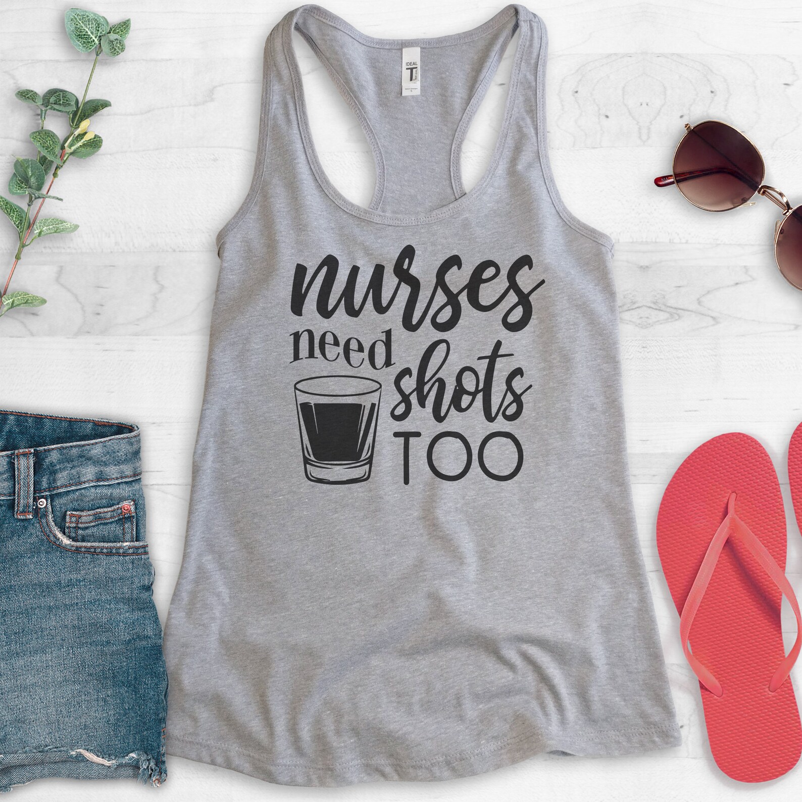 Nurses Need Shots Tank Top Racerback Tank Top Nurse Drinking Etsy