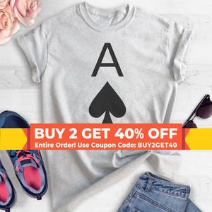 Ace Of Spades T-shirt, Ladies Unisex Crewneck T-shirt, Cute Ace T-shirt, Short & Long Sleeve T-shirt
