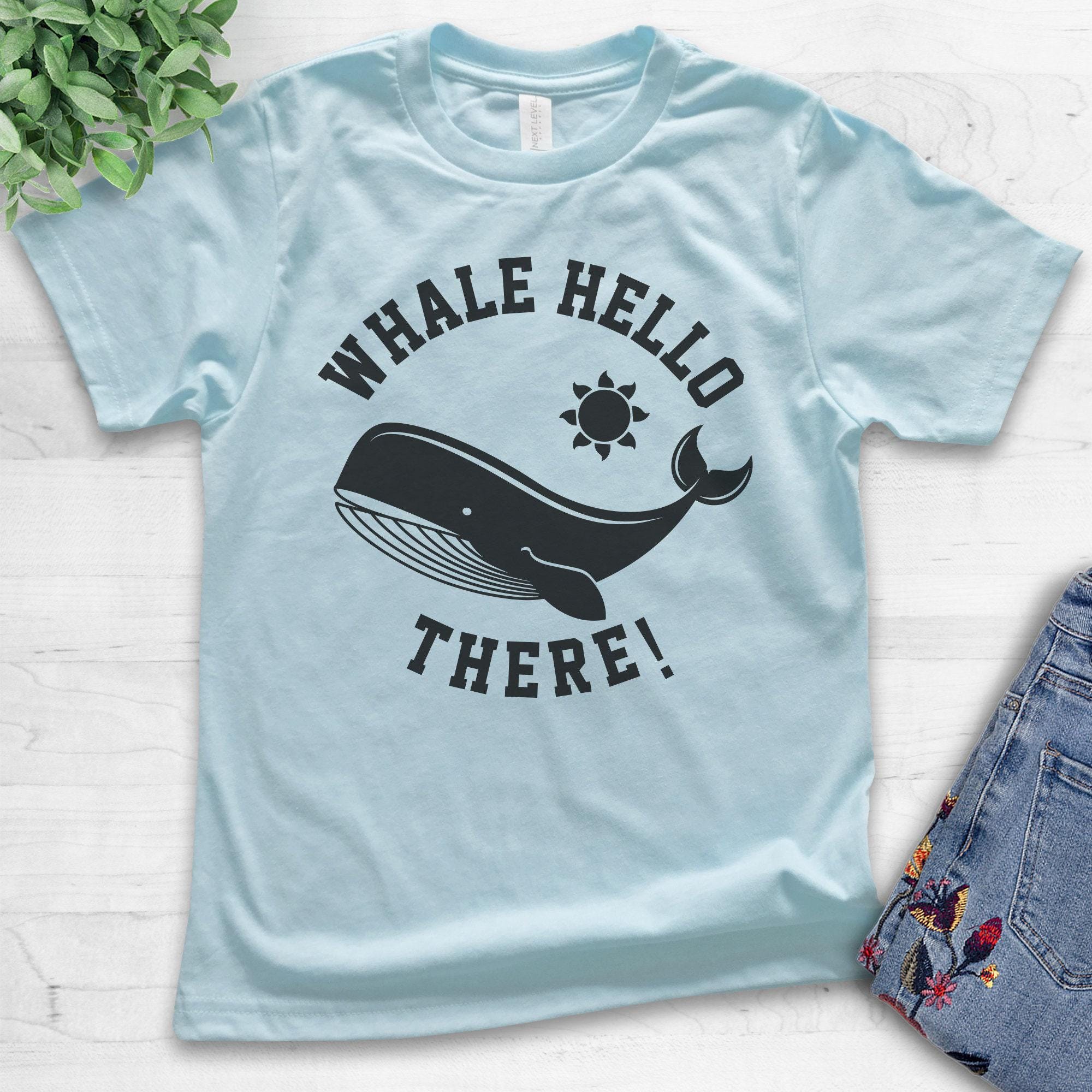 Youth Whale Hello There Shirt, Youth Kids Girl Boy T-shirt