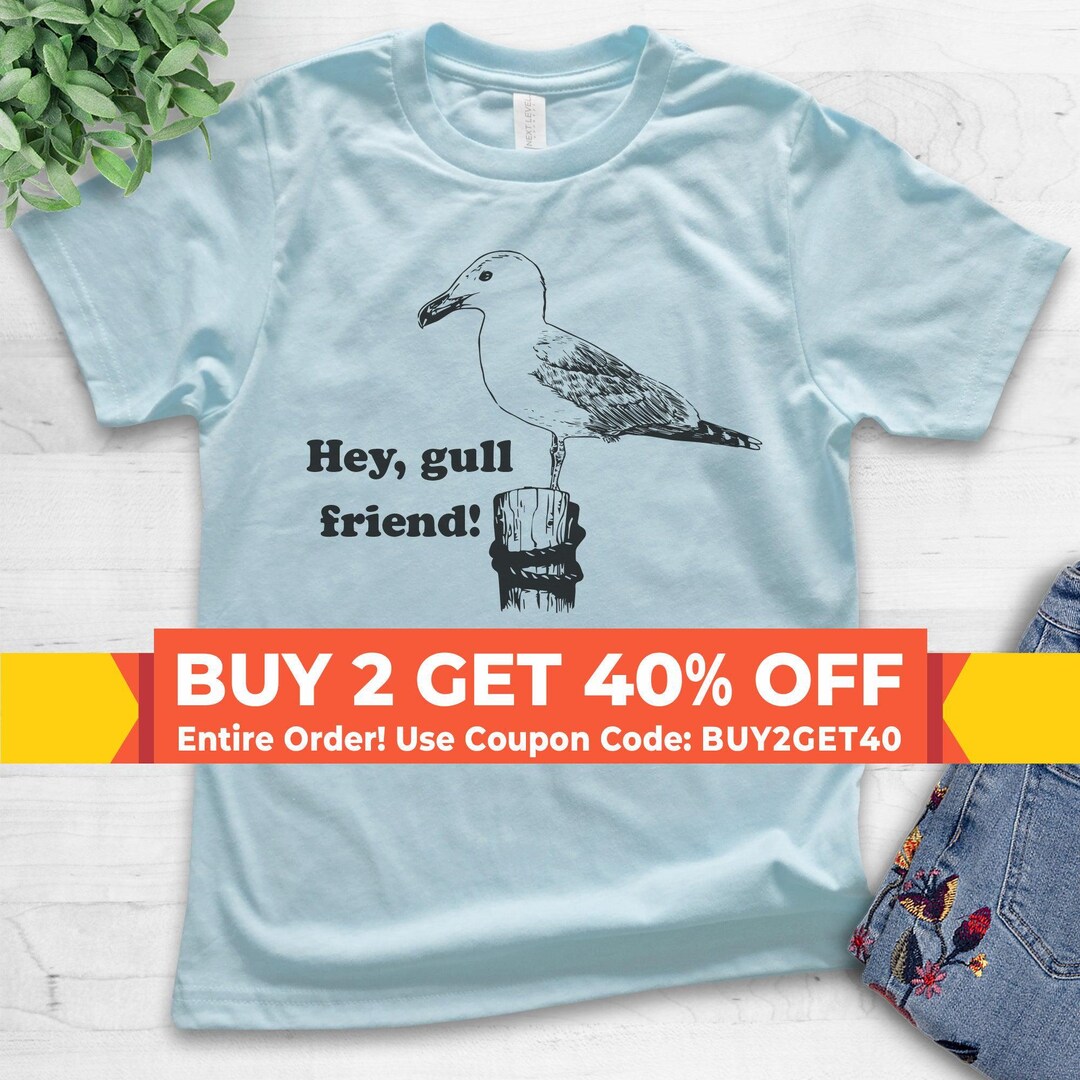 Youth Hey Gull Friend Shirt, Youth Kids Girl Boy T-shirt, Seagull
