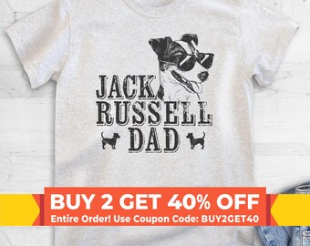 Jack Russell Dad, uniseks herenshirt, Jack Russell Terrier, Jack Russell-eigenaar, grappig cadeau vader hond