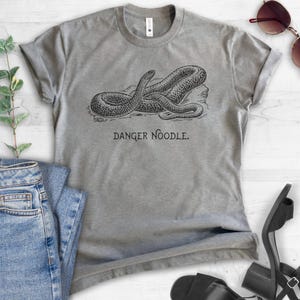Danger Noodle Snake Shirt, Reptile T-shirt, Funny Animal Pun Shirt, Animal Graphic Tee image 2