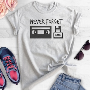 Never Forget 80s Technology Shirt, Unisex Shirt, Funny 80s Nostalgia Shirt, 80s Nostalgia Tee, VHS, Cassette Tape Shirt afbeelding 3