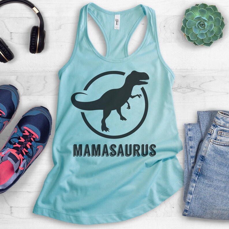 Mamasaurus Tank Top, Ladies Tank Top, Workout Shirt, Yoga Tank Top, Cool Mom Tank Top immagine 4