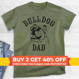 English Bullog Dad T-shirt, Unisex Men's Shirt, English Bulldog Owner, Cool Dog Dad Gift