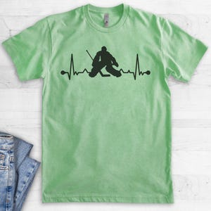 Hockey Goalie Heartbeat, Unisex Women's Men's Shirt, Love Hockey Goalie Goaltender Lover Player Coach Gift image 6
