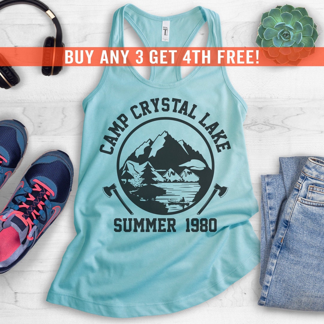 Camp Crystal Lake Tank Top, Racerback Tank Top, Funny Halloween Tank