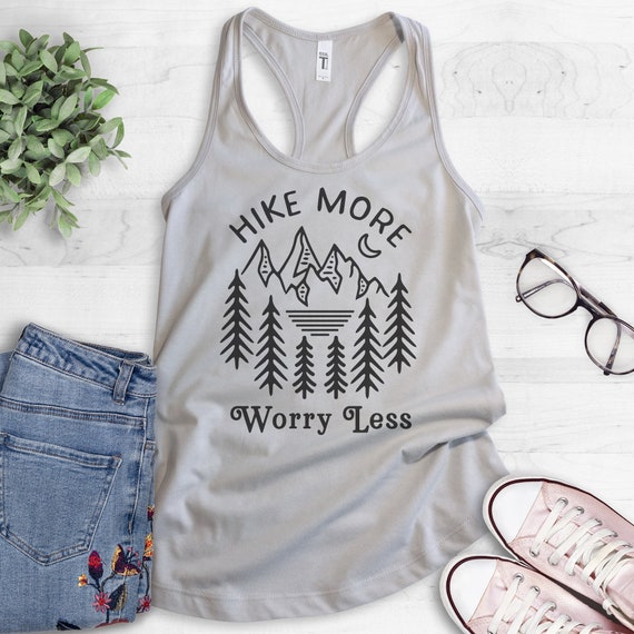 Mad Over Shirts Hike More Worry Less Unisex Premium Tank Top Mad Over Shirts Hike More Worry Less Unisex Premium Tank Top