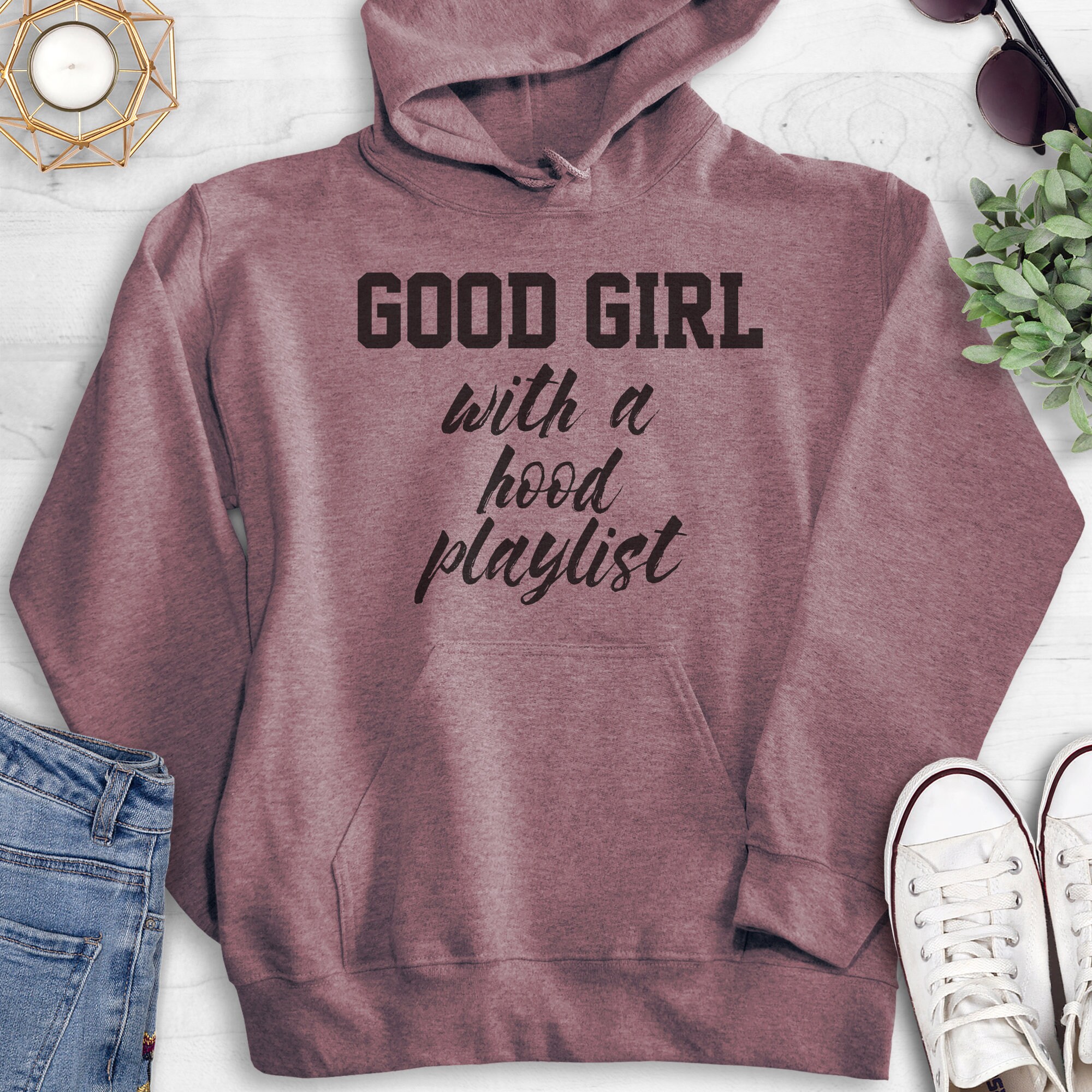 Good Girl With A Hood Playlist Sweatshirt Hoodie Long Sleeve