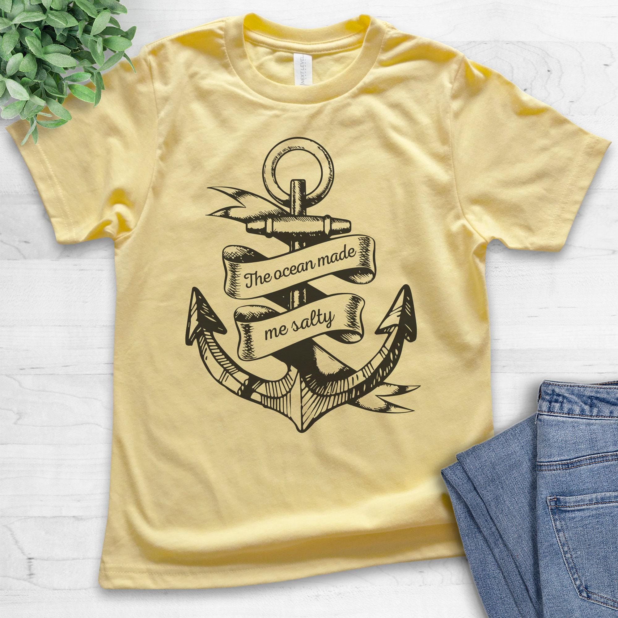 Youth the Ocean Made Me Salty T-shirt, Youth Kids Girl Boy T