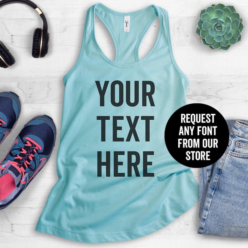 CAMISETA SIN MANGAS PERSONALIZADA, Envíanos tu frase - Camiseta sin mangas personalizada, Cita personalizada, Camiseta sin mangas personalizada, Camiseta sin mangas para mujer imagen 1