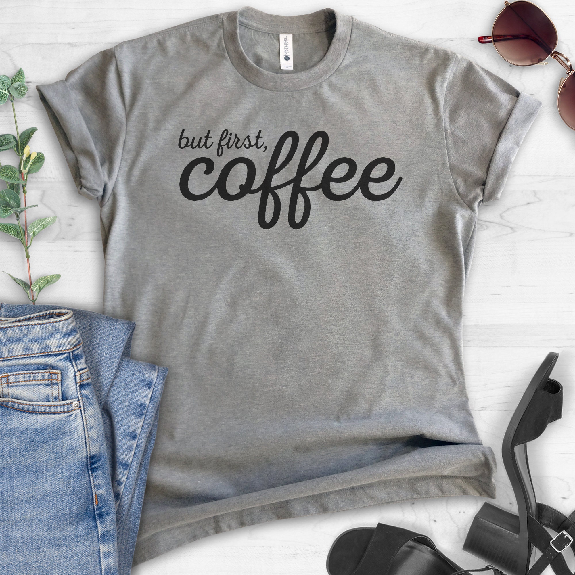 But First Coffee T-shirt Ladies Unisex Crewneck T-shirt | Etsy